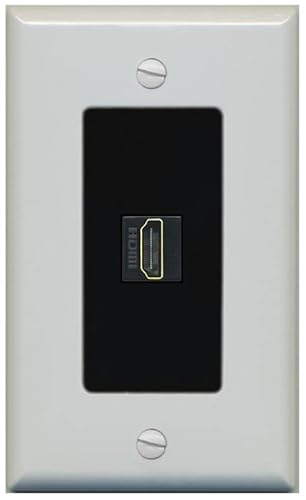 RiteAV HDMI-Wandplatte, 1 Port, 1 Gang, Grau / Schwarz