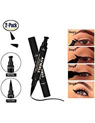 Winged Eyeliner Stamp - 2 Pens Waterproof Long Lasting Black Liquid Eyeliner Pencil, Vamp Style Wing, Cat Eye Stamp Eyeliner (10mm Classic Black)
