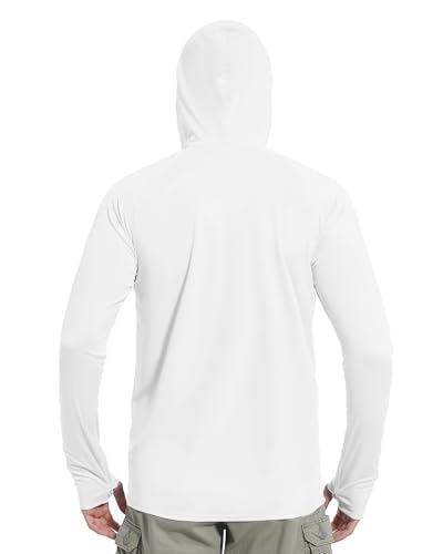 Image of isnowood Sun Shirt UPF 50+ Men's Fishing Long Sleeve UV Protection Hoodie Hiking Rash Guard Swimming Running