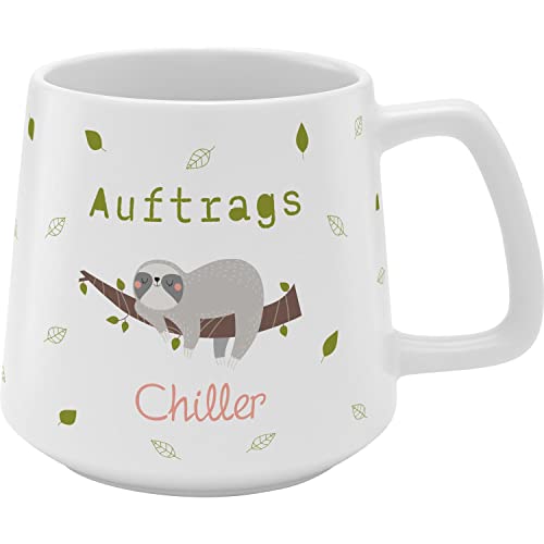 GRUSS & CO Tasse konisch Auftragschiller | Steinzeug, 43 cl, mehrfarbig | Geschenk Freunde, Faultier | 48445
