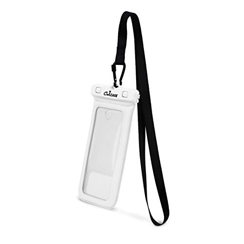 CaliCase Universal Waterproof Floating Phone Pouch - IPX8 Waterproof Floating Phone Case with Lanyard for iPhone X-15/ S20-S24/ Pixel 4-8 - White - Thumbnail 2