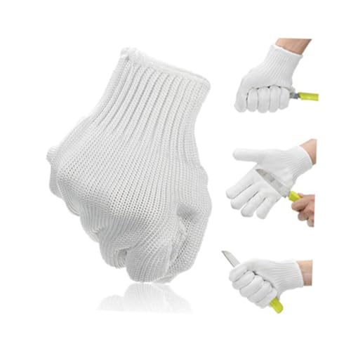 ARTIBETTER Anti-cut Gloves White Cutting Gloves Level 5 Protection for Kitchen Slicing Carving and Garden Use
