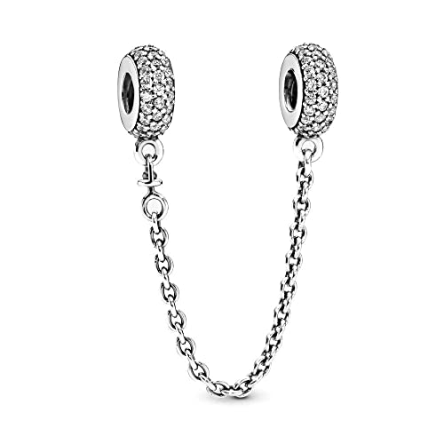 Safety Chain Charm 925 Sterling Silver Pendant,Jewelry Beads Gifts for Women Bracelet&Necklace 166