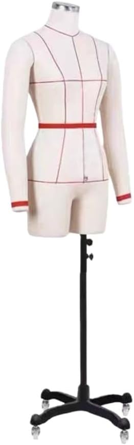 Women Tailoring Mannequin Dress Body Form Adjustable Height Movable Universal Wheel Mannequin Body Torso for Sewing Clothes Jewelry Display Shopping Mall Window Display Large Size Women Half