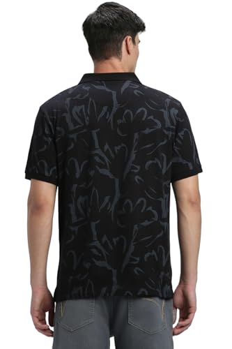 Image of Dennis Lingo Men's Cotton Printed Slim Fit Button-Down Short Sleeve Polo Tshirt