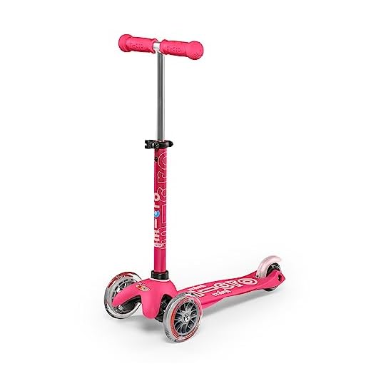 Micro Kickboard - Mini Deluxe, 3-Wheeled, Lean-to-Steer, Swiss-Designed Micro Scooter for Preschool Kids, Ages 2-5 - Pink