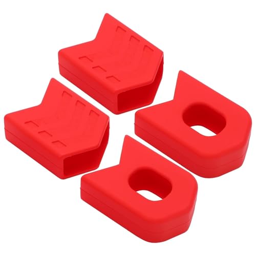 HERCHR Bike Crank Protector, 4pcs Universal Silicone Bicycle Crank Arm Boot Protector Cover for Mountain Road Bike(Red)