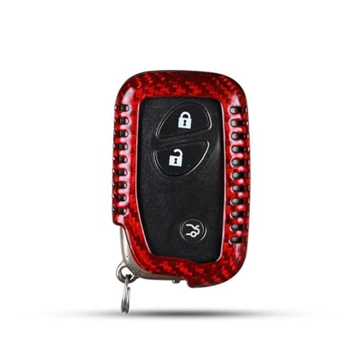 レクサス CT IS ES GS RX GX キー保護シェル対応 カーボンファイバー製カーキーケースカバーシェル 1セット(Type A red)