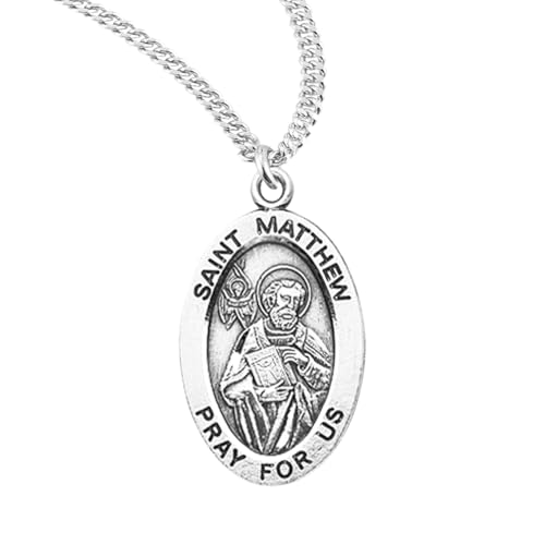 Everlasting Light Jewelry Patron St. Matthew Medal Pendant Necklace