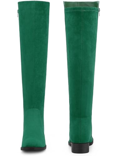 Perphy Round Toe Side Zip Chunky Heels Knee High Boots for Women2