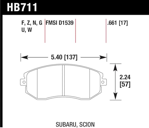 Image of Hawk Performance HB711G.661 DTC-60 Motorsport Brake Pads