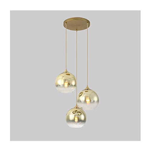 Lustre plafonnier en verre trois têtes E27 au design raffiné pour séjour