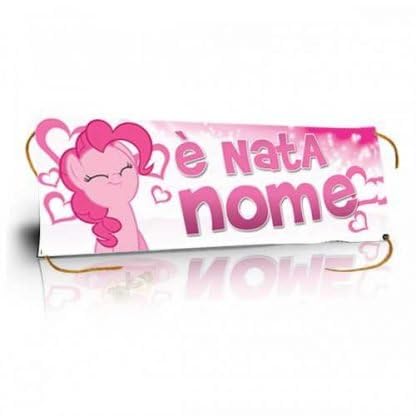 Social Crazy GLOBAL STRISCIONE FONDALE NASCITA - PONY - IN CARTA O IN BANNER PVC ANCHE DA ESTERNO GARANZIA 5 ANNI (BANNER, 300X100 CM)