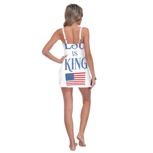 Traje de baño blanco con relleno para mujer is King Flag 4