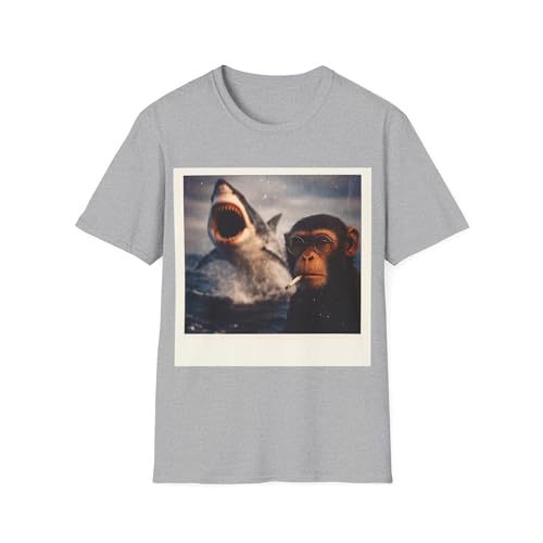 T-shirt Monkey Smoking Cigarette Selfie de qualité supérieure en tissu premium
