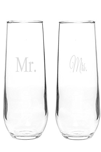 Mr. and Mrs. Stemless Toasting Flute Set (Set of 2)