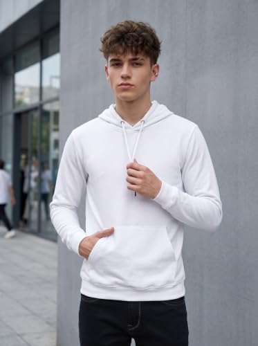 Image of HOODMASTER Unisex Fleece Hoodie Sweatshirt with Pockets Full Sleeves Regular Fit Solid Pattern Hooded Neck and Standard Length | Hoodies for Men & Women