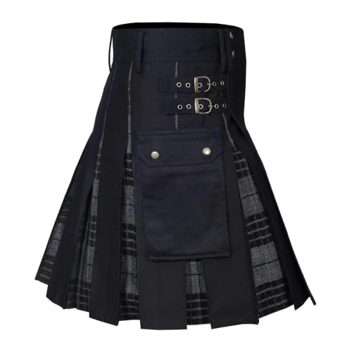 Kilt plisado tradicional para hombre con patrón de tartán escocés clásico