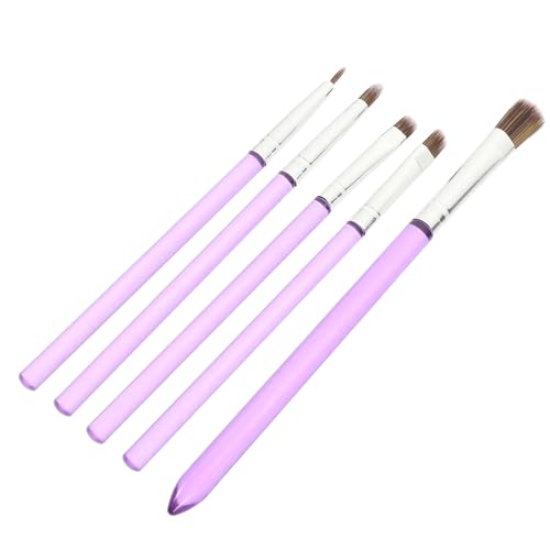 LABRIMP Pinceles para Decorar Pasteles Kit 5 Piezas Pincel de Postre Multifunción Cerdas de Nailon y Mango de Plástico Color Morado para Repostería y Fondant