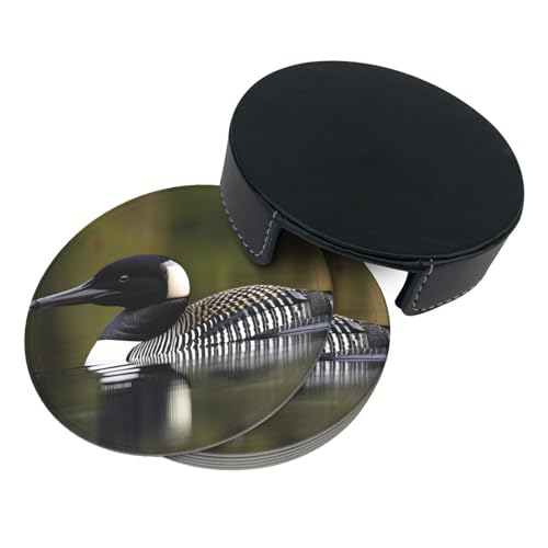 Dessous-de-verre oiseau loon en lot de 6 pour table - 5