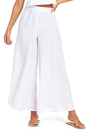 Womens Tallows Wide Leg Pants EcoLinen White MD (US Women's 8) One Size