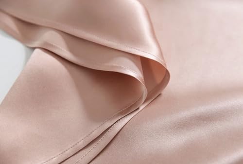 Camison-de-Seda-para-Mujer-100-Seda-de-Morera-Espalda-Baja-Longitud-hasta-la-Rodilla-Tirantes-Delgados-Ajustables-19-Momme-Rosa