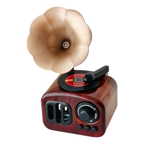Gramófono miniatura PRETYZOOM adorno musical retro para mesa escritorio 8