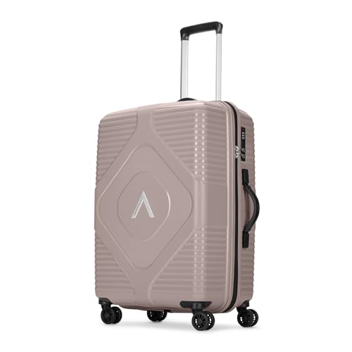 Image of Aristocrat Crystal Check-in Trolley Bag 66cm | Medium Hard Luggage | 8-Wheel Suitcase for Travel | Combination Lock with Anti-Theft Zipper | Polypropylene | 3 Years International Warranty (Pink)