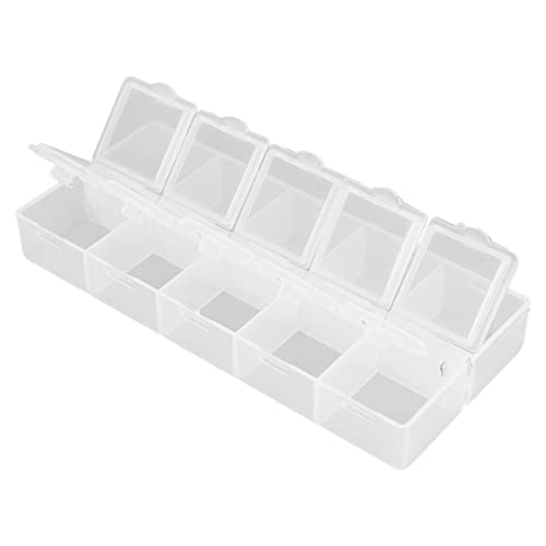 Image of Bead Organizer,Yinhing Compartment Organizer Box,Grid Organizer Box, Container Box, Nail Bead Storage, Grid Storage Organizer, 10 Compartment Storage Container