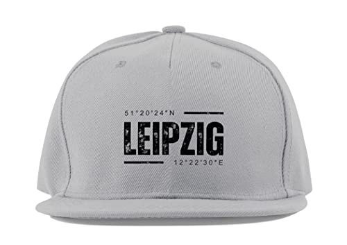 Casquette baseball Leipzig grise à visière plate en coton unisexe taille unique