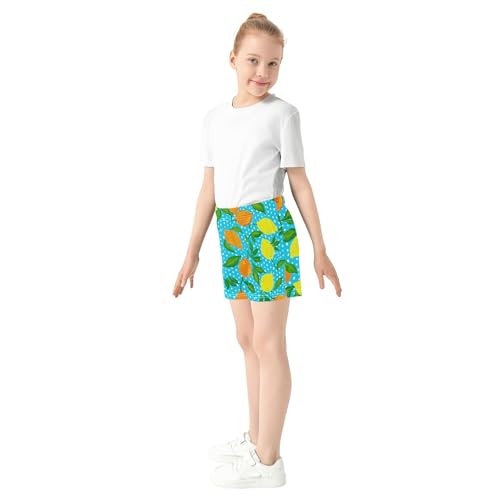 Girls Shorts Cute Lemon Print Athletic Shorts Casual Summer Activewear Kids Teens Pajama Sleepwear, X-Small4