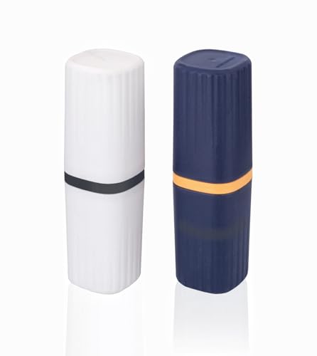 Xmart India Square Travel Toothbrush Toothpaste Case Holder Portable Toothbrush Storage Plastic Toothbrush Holder for Traveling, Camping, Business Trip and School (2 Pcs, Multicolor)