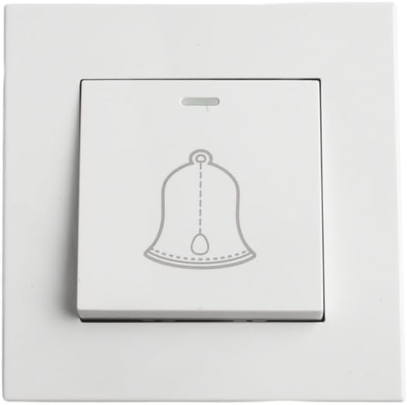ABS Plastic Doorbell Switch Wall Push Button for Home, 86mm x 86mm White Door Bell Panel