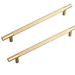 FVIZAL Gold Cabinet Handles, 2 Pcs, 214 Mm, Modern Vintage Handles for Kitchen Cupboards & Chest of Drawers - Gold Colour