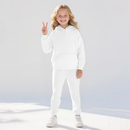 Girls Boys Tracksuit Pullover Hoodie Jogging Pants Set 2 Pieces Sweatsuit with Pocket Kids Cozy Soft Sweatshirt Set3