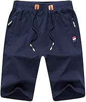 Tansozer Sport Shorts Herren Kurze Hose Baumwolle Mit Reißverschluss