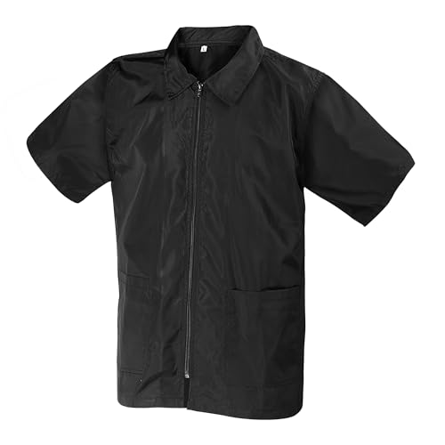 Old School Black Shot Sleeved Barber Jacket - Smock
