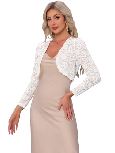 Blusa de encaje Allegra K estilo bolero de lentejuelas para lucir sofisticada sin esfuerzo