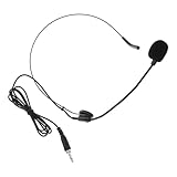 EXCEART Micrófono Cable de Diadema Negro Jy518, Micrófono de Condensador para Amplificador de Voz y Altavoz, Ajustable, Compacto y Portátil para Enseñanza, Grabación y Transmisión