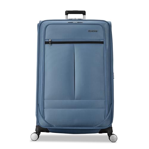 Image of Samsonite Soft-Sided 29-Inch Lightweight Large Checked Expandable Element Suitcase: Durable, 360 Spinner Wheels, Adjustable Telescopic Handle, 2 Front & 1 Side Pocket- Captains Blue