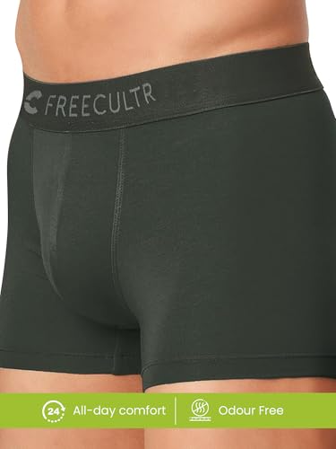 Image of Freecultr Men's Underwear Micromodal Airsoft Trunk - Anti Bacterial, No Itch, No Chafing, Sweat Proof & Ultra Soft Fabric (Pack of 4) | Mens Underwear Combo Pack of 4