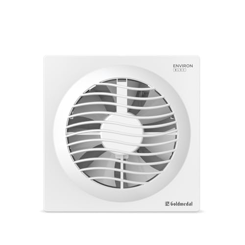 Image of Goldmedal Environ 150mm Energy Efficient 5-Watt BLDC Motor Axial Fan |CRNO Stamping |2 Years Warranty |Easy Installation |Powerful Exhaust |High Speed |Detachable Front Grill - White (Pack of 1) | High Speed ,Powerful Motor | 2300RPM | Noiseless Ventilation | Detachable Front Grill | - White