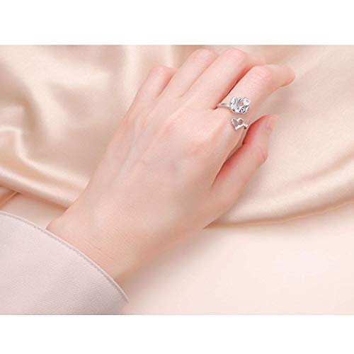 925 Sterling Silver Cute Animal Sloth Heart Ring and Necklace Set for Women Girls - Image 4