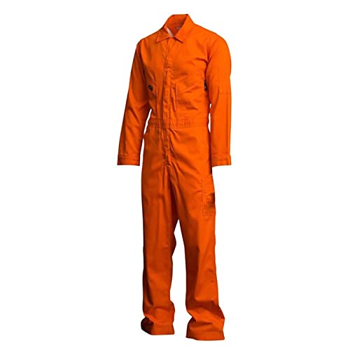 Lapco Cvfrd7Or-6Xl Tl Lightweight 100-Percent Cotton Flame Resistant Deluxe Coverall, Orange, 6X-Large, Tall #TOP6