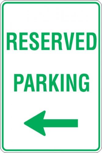 Reserved Parking Arrow Left Sign Metal Tin Sign 8 x 12 inch for Industrial & Commercial