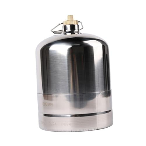 Tanque de Gas para Camping, Recipiente de Gas vacío, Recargable, Cilindro de Tanque de Gas de Cobre de Acero Inoxidable, Recipiente de Combustible, 1.35L