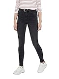 pieces pc skin wear jeggings  PIECES Damen Skinny Jeans Onllive Love Trendy Stripe Ss Oneck Noos, Schwarz (Black Black), W34/L32 (Herstellergröße: X-Small)