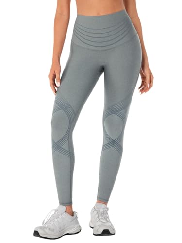 Fanka Body Sculpt Leggings 2.0 Reversible No Front Seam 360 Core Support High-Recovery 4-Way Stretch Moisture-WickingFog Heather/StormM