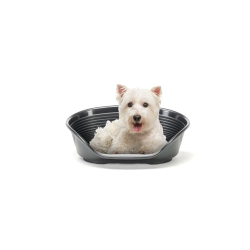 FERPLAST - Panier Chien Panier Chat - Lit pour Chien en Plastique Small - 100% Plastique Recyclé - Lit pou Chat Lavable - Respirant Antidérapant - Siesta...