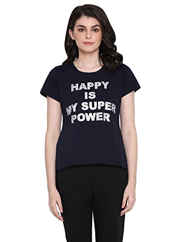 Image of Clovia Women's Cotton Cotton Rich Printed T-Shirt